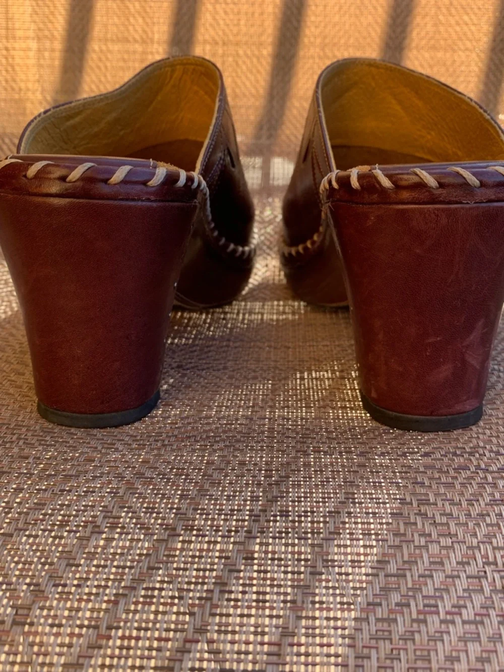 Frye slip on leather heeled mules - Picture 6 of 10